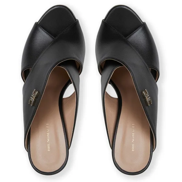 Bruno Magli Fatima Cross Band Heel Black Sale