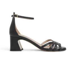 Bruno Magli Felicity Strapped Sandal Low Heel Black Black Leather Hot