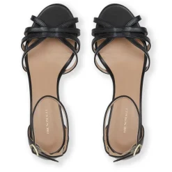 Bruno Magli Felicity Strapped Sandal Low Heel Black Black Leather Hot