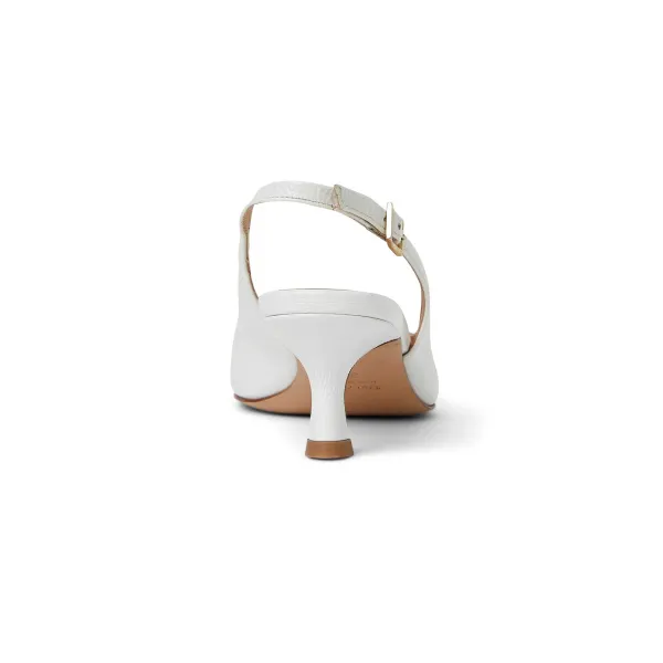 Bruno Magli Fiona Slingback Pump White Crinkled Patent White Patent Leather New