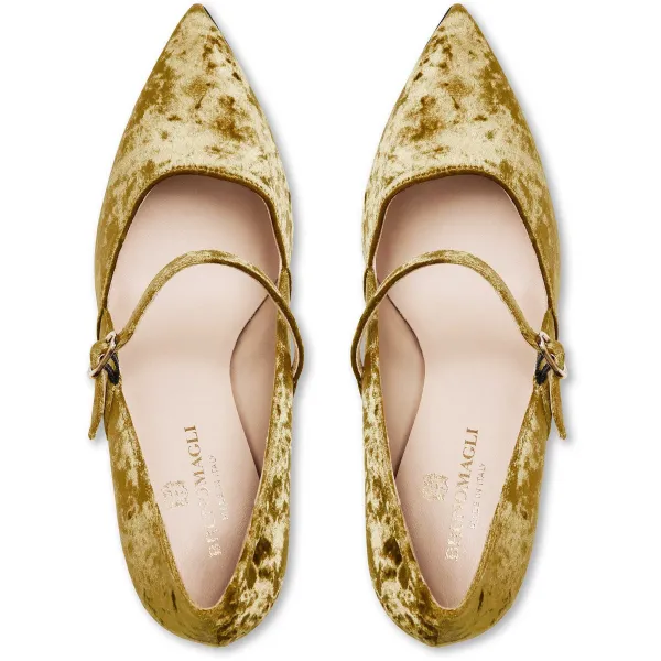 Bruno Magli Gemma Mary Jane Pump Olive Velvet Best