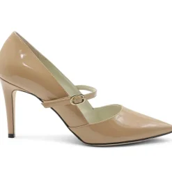 Bruno Magli Gemma Mary-Jane Leather Pump Honey Patent