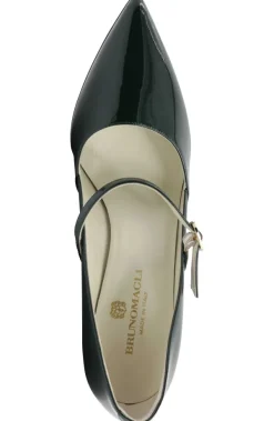 Bruno Magli Gemma Mary-Jane Leather Pump Emerald Patent Hot