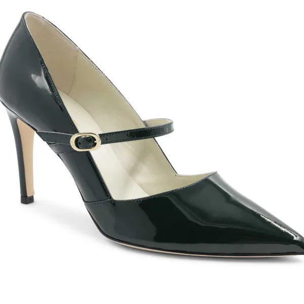 Bruno Magli Gemma Mary-Jane Leather Pump Emerald Patent Hot