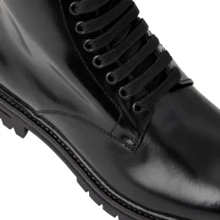Bruno Magli Griffin 6 Inch Lace Up Leather Boot Black Outlet