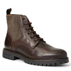 Bruno Magli Hunter Contemporary Lace Up Stretch Boot- Dark Brown Hot