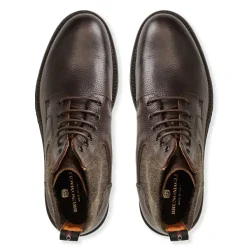 Bruno Magli Hunter Contemporary Lace Up Stretch Boot- Dark Brown Hot