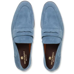 Bruno Magli Lastra Slip-On Suede Loafer-Light Blue Light Blue Suede Discount