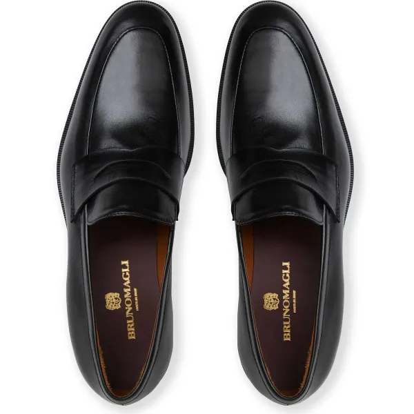 Bruno Magli Maioco Slip On Loafer Black Leather Hot