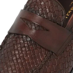 Bruno Magli Manfredo Slip On Loafer Leather Brown Woven Sale