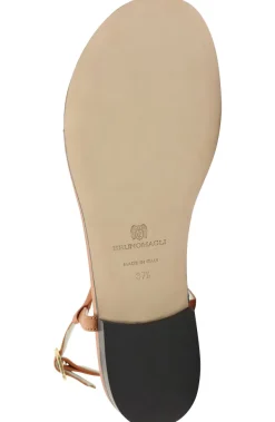 Bruno Magli Marina Leather Embellished Thong Sandal Cognac Outlet