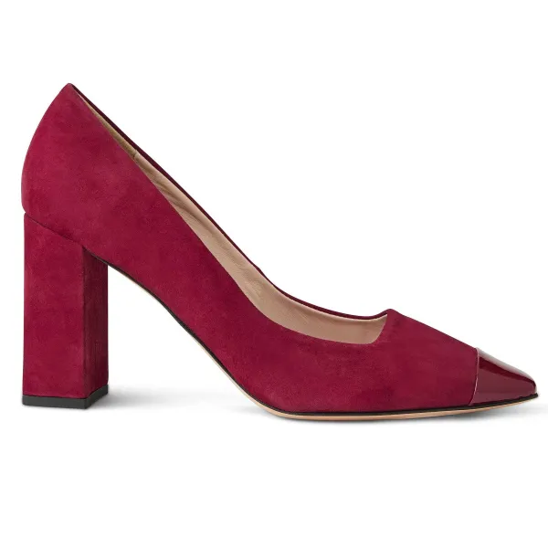 Bruno Magli Melania Square Toe Suede Pump Suede Ruby Online