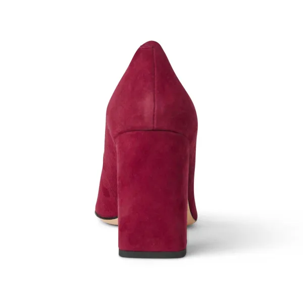 Bruno Magli Melania Square Toe Suede Pump Suede Ruby Online
