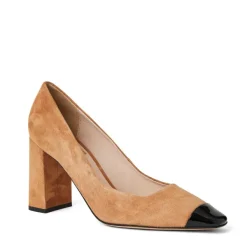 Bruno Magli Melania Square Toe Suede Pump Suede Camel Hot
