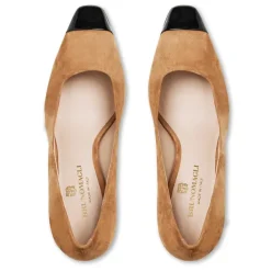 Bruno Magli Melania Square Toe Suede Pump Suede Camel Hot