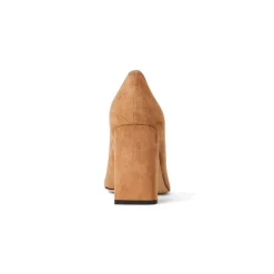 Bruno Magli Melania Square Toe Suede Pump Suede Camel Clearance