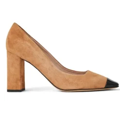Bruno Magli Melania Square Toe Suede Pump Suede Camel Clearance