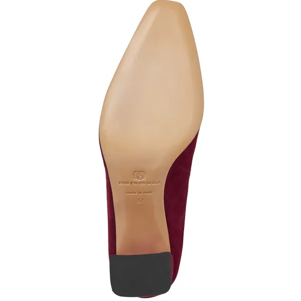 Bruno Magli Melania Square Toe Suede Pump Suede Ruby Clearance