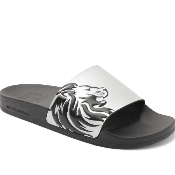 Bruno Magli Messe Shower Slide Silver Best