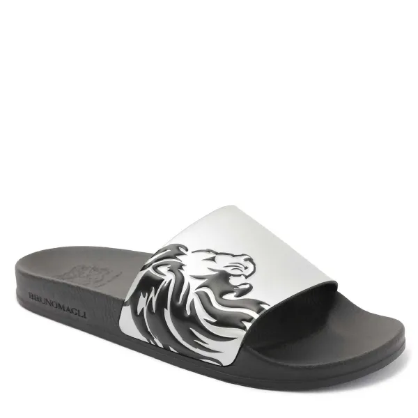 Bruno Magli Messe Shower Slide Silver Best