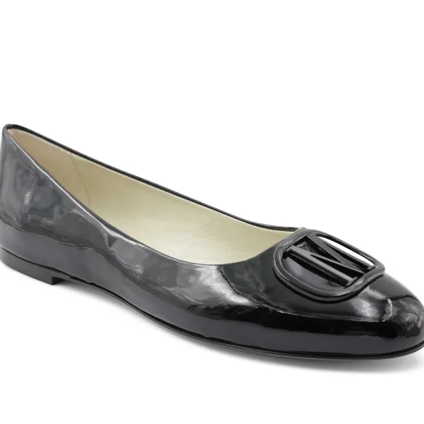 Bruno Magli Mimi Signature Leather Ballet Flat Black Patent New