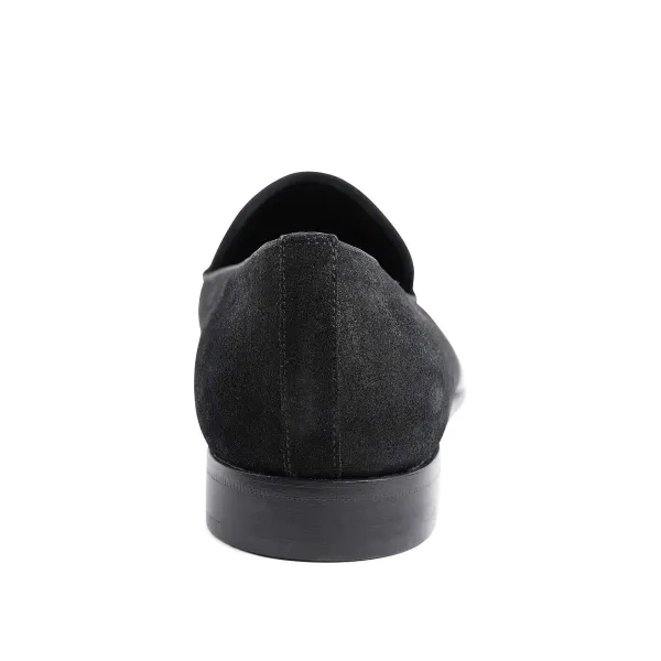 Bruno Magli Monet A-Line Patent Suede Smoking Slipper Black Outlet