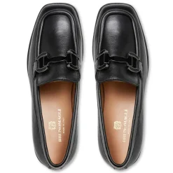 Bruno Magli Natalie Square Toe Loafer Leather Black Best
