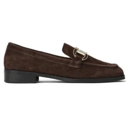 Bruno Magli Natalie Square Toe Loafer Brown Suede Discount