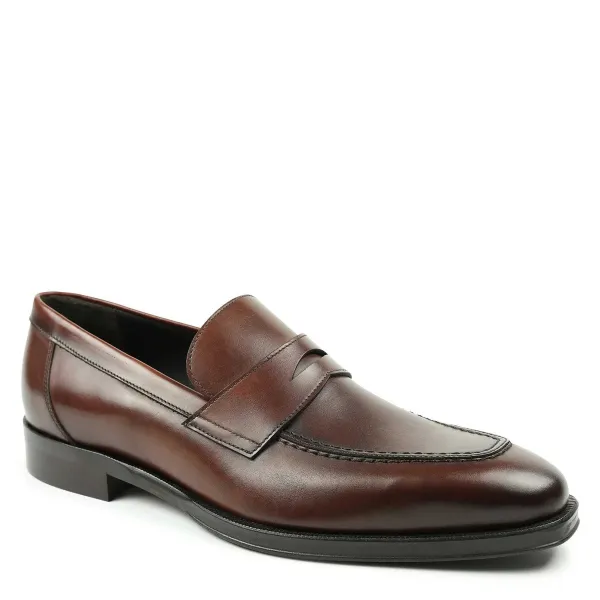 Bruno Magli Nathan Penny Loafer Rust New