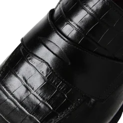 Bruno Magli Nathan Penny Loafer- Black Croc Black Croc-Print Leather Sale