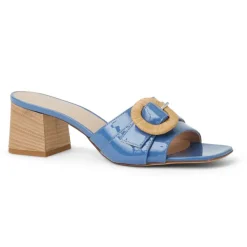 Bruno Magli Page Single Band Sandal Blue Patent Blue Patent Leather Discount
