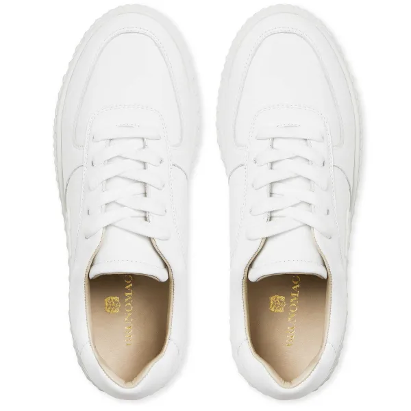 Bruno Magli Paola Platform Sneaker Leather White Outlet