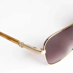 Bruno Magli Playa Aviator Sunglasses Gold Tortoise Outlet