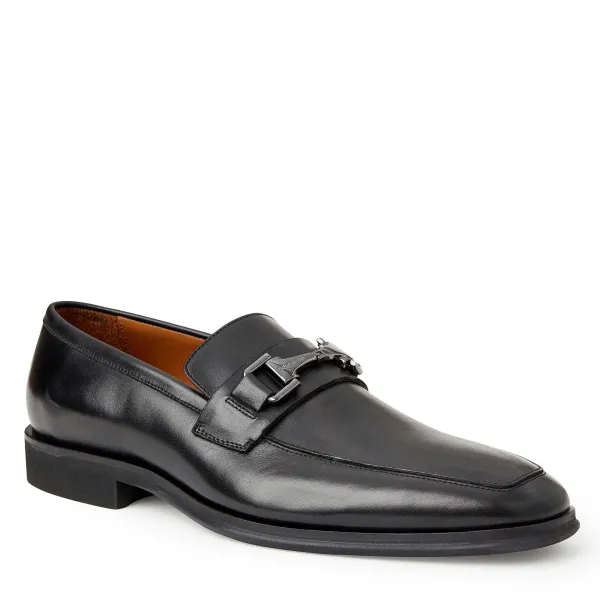 Bruno Magli Raging Bit Leather Loafer Black New