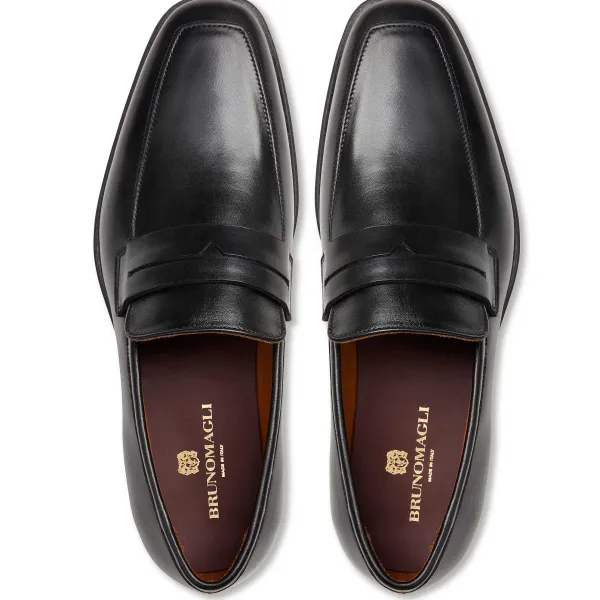 Bruno Magli Raging Leather Penny Loafer Black Hot