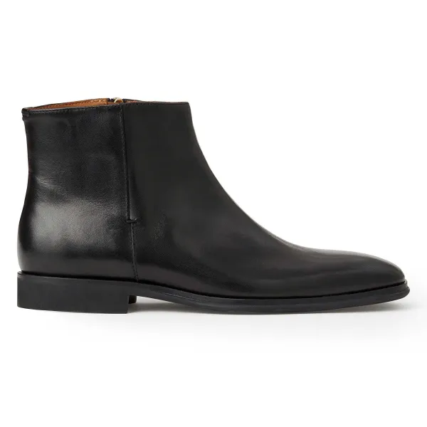 Bruno Magli Raging Leather Side Zip Boot Black New