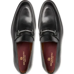 Bruno Magli Sante Double Gore Classic Bit Leather Loafer-Black