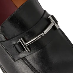 Bruno Magli Sante Double Gore Classic Bit Leather Loafer-Black