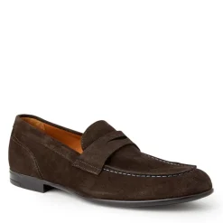 Bruno Magli Silas Suede Loafer-Dark Brown /Ecru Clearance