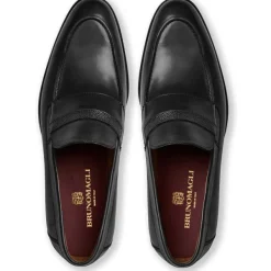 Bruno Magli Silvestro Embosssed Bit Loafer Leather Black Best