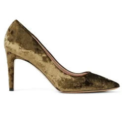 Bruno Magli Telma Pointed Toe Pump- Olive Velvet /Red Velvet Clearance