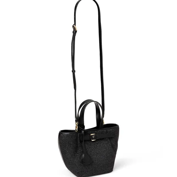 Bruno Magli Tessa Mini Tote Black Raffia Sale