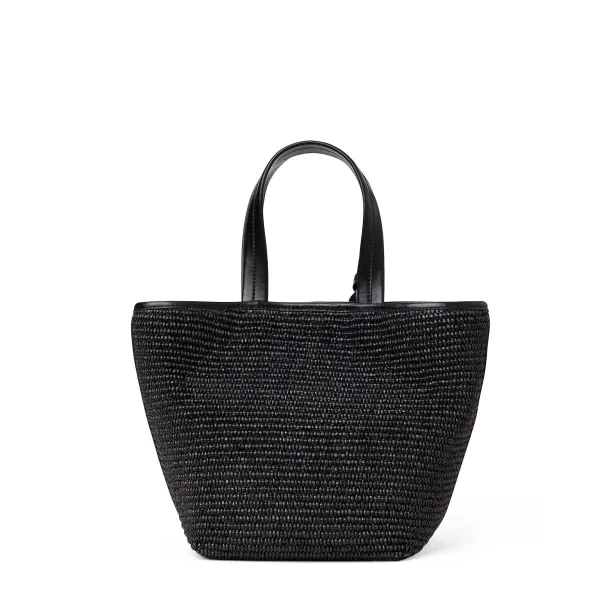 Bruno Magli Tessa Mini Tote Black Raffia Sale