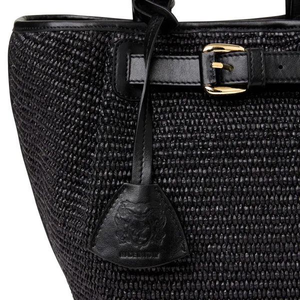 Bruno Magli Tessa Mini Tote Black Raffia Sale