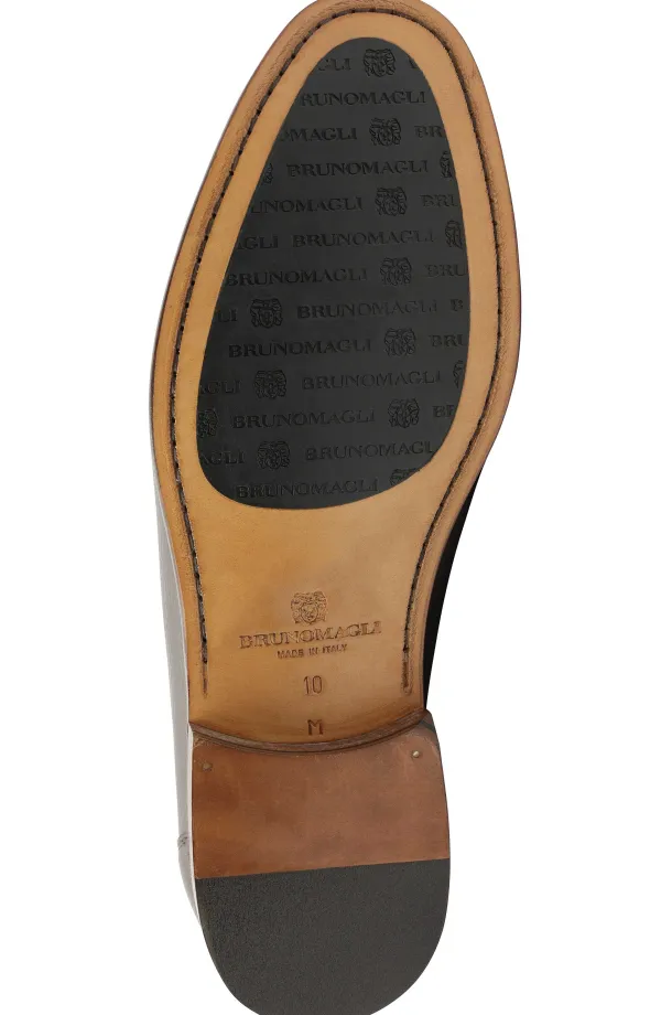 Bruno Magli Trieste Classic Leather Moccasin Dark Brown Cervo Discount