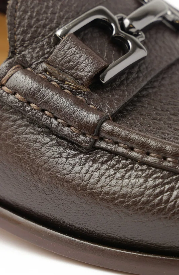 Bruno Magli Trieste Classic Leather Moccasin Dark Brown Cervo Discount
