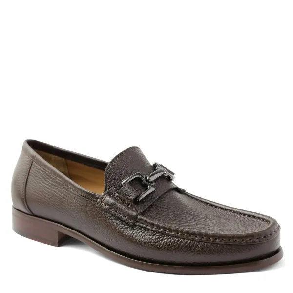 Bruno Magli Trieste Classic Leather Moccasin Dark Brown Cervo Clearance