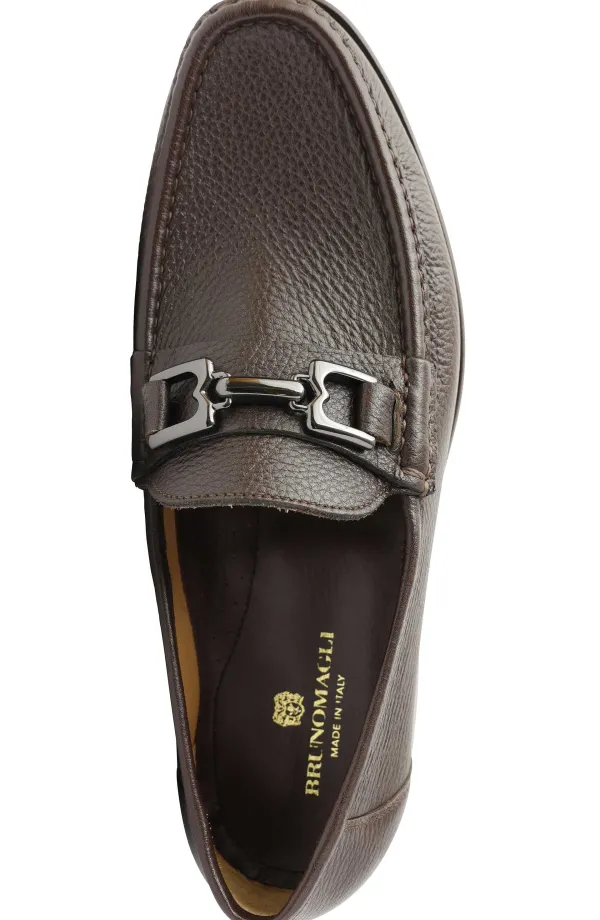 Bruno Magli Trieste Classic Leather Moccasin Dark Brown Cervo Clearance