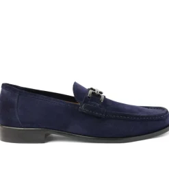 Bruno Magli Trieste Classic Leather Moccasin Navy Suede Outlet