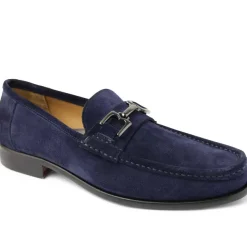 Bruno Magli Trieste Classic Leather Moccasin Navy Suede Best